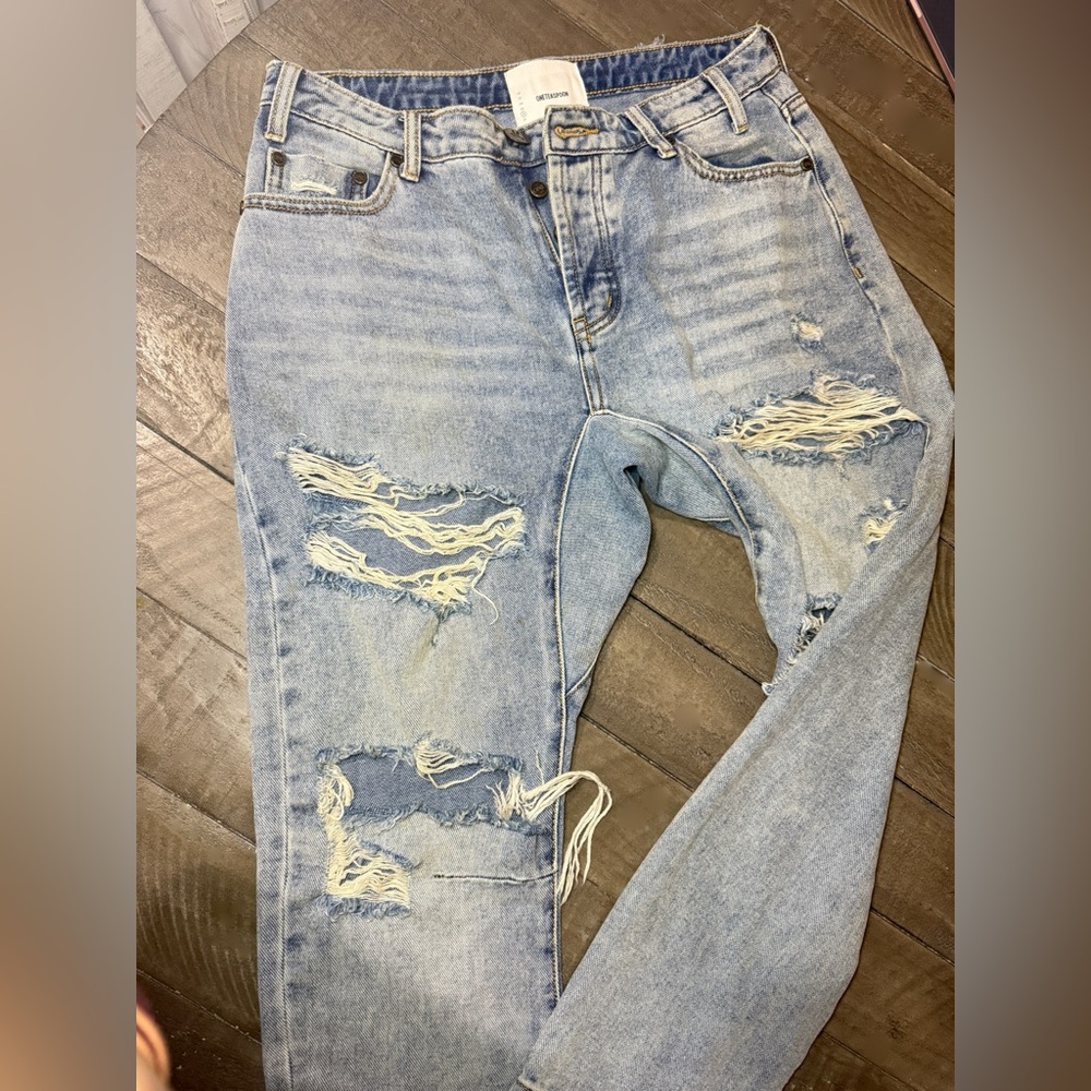 OneTeaSpoon Ripped Low Rise Jeans